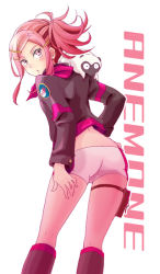 00s 1girl anemone_(eureka_seven) eureka_seven eureka_seven_(series) female_focus gulliver_(eureka_seven) military military_uniform panties ponytail shorts solo underwear