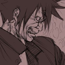Rule 34 | 1boy, character request, lowres, male focus, monochrome, mosha, short hair, solo, veins