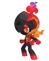 Rule 34 | absurdres, artist request, charcadet, fire, flaming eye, full body, highres, nintendo, official art, pokemon, pokemon (creature), pokemon focus, pokemon sv, red eyes, solo, standing, third-party source, transparent background
