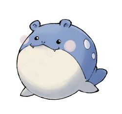 Rule 34 | :3, animal ears, black eyes, blush, closed mouth, commentary, english commentary, fangs, full body, gen 3 pokemon, nintendo, no humans, nostrils, pokemon, pokemon (creature), pokemon focus, pr quote, seal (animal), simple background, solo, spheal, tail, white background