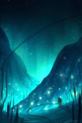 1other artist_name commentary diving diving_suit fish glowing kelp original school_of_fish signature solo standard_diving_dress standing starfish underwater zandra