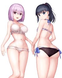Rule 34 | 2girls, ass, breasts, butt crack, gridman universe, hoshibudou, multiple girls, ponytail, shinjou akane, ssss.gridman, swimsuit, tagme, takarada rikka