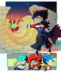 Rule 34 | black hair, blue eyes, blue sash, chibi, closed mouth, dougi, dragon ball, dragon ball gt, dragon ball heroes, dragon ball super, dragon ball super broly, earrings, gloves, gogeta, gogeta (xeno), jewelry, long hair, male focus, metamoran vest, monkey boy, monkey tail, multiple boys, muscular, muscular male, ommmyoh, open mouth, pants, potara earrings, red fur, saiyan, sash, spiked hair, super saiyan, super saiyan 4, super saiyan blue, tail, time patrol (dragon ball), twitter username, vegetto, vegetto (xeno)