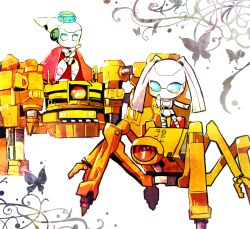 Rule 34 | 2girls, asdge23, blue eyes, blush, cape, clamps, colored skin, drossel von flugel, dual persona, extra legs, fireball (series), gedachtnis, humanoid robot, joints, mechanical hair, multiple girls, no mouth, non-humanoid robot, red cape, robot, robot girl, robot joints, twintails, white skin