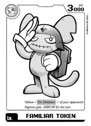 Rule 34 | artist name, backpack, bag, cendrillmon, cendrillmon&#039;s mouse, digimon, digimon card game, english text, helmet, mouse, token (tcg)