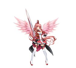 Rule 34 | 1girl, angel wings, bare shoulders, black gloves, boots, breasts, cleavage, covered navel, dress, exs-tia chevalier (exs-tia r), feathered wings, full body, game cg, gloves, headgear, high heels, highres, holding, holding sword, holding weapon, inoino, kouyoku senki exs-tia, large breasts, large variant set, layered skirt, long hair, looking at viewer, non-web source, official art, pink hair, pink wings, ponytail, purple eyes, red hair, red trim, rieszverne suzette paladill, skirt, smile, solo, standing, sword, tachi-e, thigh boots, thighhighs, transparent background, variant set, very long hair, weapon, white thighhighs, wings, zettai ryouiki
