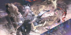 1girl absurdres armband back black_armband black_choker black_gloves black_horns black_jacket black_pants blonde_hair breasts character_name chest_harness chinese_commentary choker closed_mouth collared_shirt commentary_request curled_horns earrings gloves hair_between_eyes hand_on_own_hip hand_up harness high-waist_pants highres holding holding_shield horns jacket jacket_on_shoulders jewelry key_earrings large_breasts long_hair looking_at_viewer multiple_views necktie pants red_eyes red_necktie shield shirt shirt_tucked_in tacet_mark_(wuthering_waves) thigh_gap wanshi_jie_xu white_shirt wuthering_waves zani_(wuthering_waves)