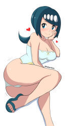 1girl ass breasts cleavage creatures_(company) game_freak lana&#039;s_mother_(pokemon) medium_breasts nintendo one-piece_swimsuit pabsmikan pokemon pokemon_(anime) pokemon_sm_(anime) solo swimsuit