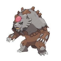 Rule 34 | absurdres, alternate form, animal focus, artist request, bear, bloodmoon ursaluna, claws, full body, highres, nintendo, no humans, official art, open mouth, outline, pokemon, pokemon (creature), pokemon focus, pokemon sv, sharp teeth, solo, standing, teeth, third-party source, transparent background, ursaluna, white outline