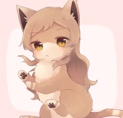 animal animal_focus animalization breasts brown_eyes brown_fur brown_hair cat closed_mouth idolmaster idolmaster_million_live! kitazawa_shiho long_hair looking_at_viewer nako_(user_wnnm5534) no_humans solo