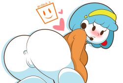 Rule 34 | absurdres, amelia n, anus, ass, blue hair, colored skin, earrings, highres, jewelry, mrcbleck, nintendo, pussy, tagme, white background, white skin