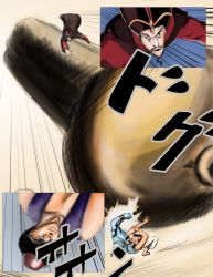 3boys aladdin_(disney) aladdin_(movie) araki_hirohiko_(style) genie_(aladdin) jafar jojo_no_kimyou_na_bouken kuroi-kenshi male_focus multiple_boys parody