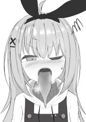 Rule 34 | 1girl, artist request, blush, long tongue, one eye closed, rabbit ears, sweatdrop, tagme, tongue, tongue out, wink
