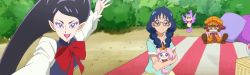 2girls absurdres anime_screenshot aroma_(go!_princess_precure) bird dog go!_princess_precure highres kuroro_(go!_princess_precure) lock_(go!_princess_precure) miss_shamour miss_siamour multiple_girls nanase_yui precure puff_(go!_princess_precure)