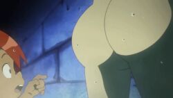 anal anal_fingering animated animated_gif anus ass bath fingering gimmy_adai male_penetrated onsen outdoors simon tengen_toppa_gurren_lagann