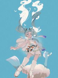 1girl altaria flying_miku_(project_voltage) fukkatsu_no_maya gen_3_pokemon hatsune_miku highres nintendo pokemon pokemon_(creature) project_voltage twintails vocaloid