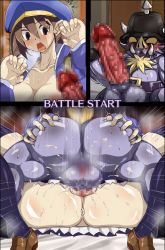 anus ass breasts penis censored disgaea disgaea_4 dismania_(xenoman) highres huge_penis kazamatsuri_fuuka large_breasts male_ass mosaic_censoring nipples orc penis pussy sex tagme unusual_penis vaginal