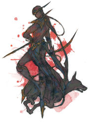 1990s_(style) 1boy dog final_fantasy final_fantasy_vi interceptor ninja shadow_(ff6) tsuna_(so_da77) weapon