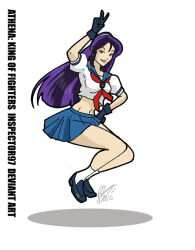 asamiya_athena hair_ornament idol psycho_soldier purple_eyes purple_hair school_uniform snk star_(symbol) star_hair_ornament the_king_of_fighters the_king_of_fighters_xi