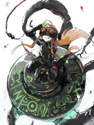 10s 2girls ahoge goggles highres multiple_girls navi navi_(persona_5) necronomicon_(persona_5) orange_hair persona persona_5 sakura_futaba sakura_futaba_(persona_5) smile tongue ufo