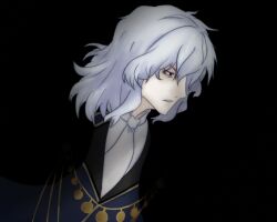 Rule 34 | 1boy, ascot, coat, formal clothes, gloves, jewelry, male focus, melty blood, melty blood: type lumina, necktie, portrait, primevalraptor, red eyes, shirt, short hair, solo, tsukihime, tsukihime (remake), vampire, vlov arkhangel, white ascot, white gloves, white hair, white necktie