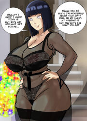 Rule 34 | 1girl, babydoll, black hair, bra, breasts, guyvanity, hyuuga hinata, large breasts, naruto (series), panties, short hair, smile, underwear, unusual pupils
