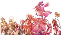 Rule 34 | 4girls, 5boys, benkei, crescent, da ji, doguu, fishing rod, fu xi, gourd, hair ornament, himiko (musou orochi), horns, kaguya (musou orochi), long hair, minamoto no yoshitsune, minamoto no yoshitsune (musou orochi), multiple boys, multiple girls, musou orochi, musou orochi 2, nu wa, short hair, shuten doji, shuten douji (musou orochi), sword, taigong wang (musou orochi), weapon, yoshinori (fmn)