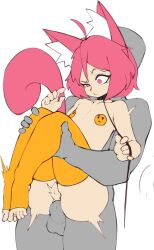 1boy 1girl absurdres ahoge anal animal_ear_fluff animal_ears bdsm bob_cut cat_ears cat_girl cat_tail cleft_of_venus collar collarbone constricted_pupils emoji erection faceless faceless_male fir3born flat_chest half-closed_eye hands_up held_up hetero highres holding holding_leash jewelry knees_up leash legs_together matching_hair/eyes nude orange_thighhighs original parted_lips pasties penis pink_eyes pink_hair pussy reverse_suspended_congress sex sex_from_behind short_hair sidelocks simple_background skindentation slave tail tail_raised testicles thighhighs thonk_(fir3born) toe_ring toeless_legwear uncensored uneven_eyes unfinished white_background