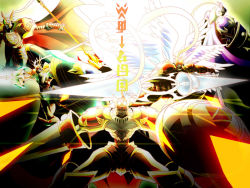 00s armor chaosdukemon digimon digimon_(creature) digimon_tamers digital_monster_x-evolution dukemon dukemon_crimson_mode dukemon_x-antibody epic helmet lance medievaldukemon no_humans pikkar polearm shield tagme weapon wings