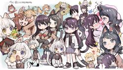 ! &gt;_&lt; 6+girls :&lt; :q ? absurdres anger_vein animal_ears animal_hands aqua_eyes arrow_(symbol) artist_name bang_dream! bang_dream!_it&#039;s_mygo!!!!! bird black_hair blank_eyes blonde_hair blue_eyes brown_hair cat_ears cat_girl cat_paw cat_tail chicken commentary_request food hanasakigawa_school_uniform heterochromia highres hiromachi_nanami ice_cream ichigaya_arisa kaname_raana kemonomimi_mode llllwewewe matcha_(food) misumi_uika mole mole_under_eye multiple_girls neck_ribbon purple_eyes purple_hair red_ribbon ribbon school_uniform shiina_taki speech_bubble sweat tail tamade_chiyu thought_bubble tongue tongue_out toyama_kasumi twitter_username white_hair yahata_umiri yellow_eyes |_|
