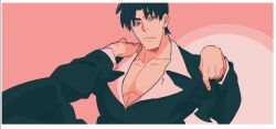 batman batman_(series) black_hair bruce_wayne dc_comics shirt the_king_of_fighters white_shirt yagami_iori_(cosplay)