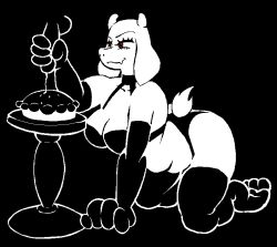 1boy 1girl animal_ears animated bikini black_background bouncing_breasts bound breasts cum cumdrip dirtydooddoodlez eyebrows fang feathers food furry furry_female gloves goat goat_ears goat_girl goat_horns goat_tail handjob hetero horns long_ears looking_at_penis milking_handjob monster pie queen red_eyes simple_background swimsuit tail tail_wagging testicles toriel undertale white_feathers