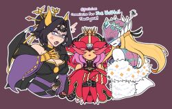 Rule 34 | angry, belt, breasts, cendrillmon, covered eyes, crown, demon, demon girl, digimon, digimon (creature), fallen angel, lilithmon, long hair, mark of evil, mask, rafflesimon, wings