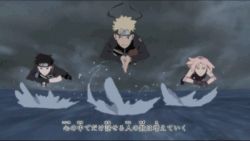 animated animated_gif attack haruno_sakura lowres naruto_(series) naruto_shippuuden sai screencap uzumaki_naruto