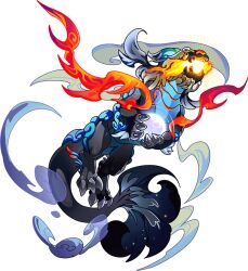 Rule 34 | dragon village (series), dragon village collection, fire, full body, game cg, holding, monster, moon, mouth hold, no humans, official art, orb, solucanis (dragon village), sun, third-party source, transparent background