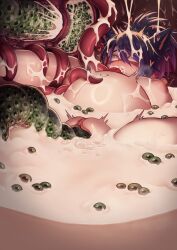 1girl anal animal_ears blue_eyes breasts cat_ears cervix commentary commission cross-section cum cum_bath cum_on_body cum_on_hair deep_penetration egg_implantation ejaculation facial_mark final_fantasy final_fantasy_xiv gaothun green_eyes hair_between_eyes heart heart-shaped_pupils heterochromia highres inflation internal_cumshot large_breasts nipples nude ponytail purple_hair pussy restrained rolling_eyes short_ponytail solo spread_legs symbol-only_commentary symbol-shaped_pupils tentacle_in_mouth tentacle_pit tentacle_sex tentacles triple_penetration uncensored uterus vaginal warrior_of_light_(ff14) whisker_markings