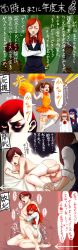 anal androgynous ass blush cheerleader crossdressing cum ejaculation erection gender_request highres long_image male_focus male_penetrated nylons penis red_hair saliva tall_image testicles thighhighs translation_request yaoi