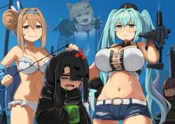 6+girls absurdres animal_ears aqua_eyes aqua_hair bare_shoulders belt big_enough_(meme) bikini black_hair blonde_hair blue_eyes blue_hair blunt_bangs blush breasts brown_hair cat_ears cleavage collarbone covered_erect_nipples creatures_(company) denim denim_shorts detached_collar dripping expressionless game_freak gen_1_pokemon girls&#039;_frontline gloves goliath_(girls&#039;_frontline) green_eyes grey_eyes groin gun hair_bun hair_ornament hairclip headband highres hk416_(girls&#039;_frontline) holding holding_gun holding_jar holding_weapon idw_(girls&#039;_frontline) jar kion-kun large_breasts light_blue_hair light_brown_hair long_hair long_legs long_sleeves m200_(girls&#039;_frontline) m4a1_(girls&#039;_frontline) m4a1_(mod3)_(girls&#039;_frontline) medium_breasts medium_hair meme mercurows_(girls&#039;_frontline) micro_uzi micro_uzi_(girls&#039;_frontline) micro_uzi_(mod3)_(girls&#039;_frontline) mod3_(girls&#039;_frontline) multicolored_hair multiple_girls navel nintendo nyto_(girls&#039;_frontline) official_alternate_costume paradeus pickle pokemon pokemon_(creature) rick_and_morty second-party_source short_shorts shorts side_bun sidelocks single_side_bun skindentation smile squirtle streaked_hair suomi_(girls&#039;_frontline) suomi_(midsummer_pixie)_(girls&#039;_frontline) suppressor sweatdrop swimsuit t-pose twintails twitter_username unamused very_long_hair weapon whip