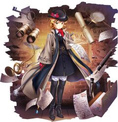Rule 34 | 1girl, alternate costume, belt, binoculars, black boots, black dress, black hair, black hat, blonde hair, boots, bowler hat, brown coat, cane, chen, cirno, closed mouth, coat, crying, drawing (object), dress, full body, game cg, glint, gloves, hat, hat ribbon, high heel boots, high heels, highres, holding, holding cane, imaizumi kagerou, jewelry, key, kicchou yachie, kicchou yachie (teenage tortoise), koakuma, kochiya sanae, kurodani yamame (envoy from the underworld), layered clothes, long sleeves, looking at viewer, magnifying glass, matara okina, multicolored hair, nib pen (object), official art, open clothes, open coat, paper, pen, pocket watch, red gloves, red ribbon, ribbon, ring, rotte (1109), rumia, scroll, sekibanki, shirt, solo, streaked hair, thigh boots, third-party source, toramaru shou, toramaru shou (famous detective&#039;s famous assistant), touhou, touhou lostword, transparent background, two-tone hair, wanted poster, watatsuki no toyohime, watch, white shirt, wide sleeves, yakumo ran, yakumo yukari, yellow eyes, yorigami jo&#039;on (pestilent phantom thief joon)