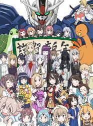 Rule 34 | 4boys, 6+girls, ahoge, amiya (arknights), animal, animal ears, arknights, bare shoulders, black hair, blue eyes, blue hair, blush, brown hair, cat, ceobe (arknights), character request, closed eyes, collared shirt, copyright request, doctor (arknights), dog ears, dress, edomae elf, eldali ilma fanomenel, elf, fern (sousou no frieren), flower, frieren, green eyes, green necktie, grey eyes, grey hair, hair ornament, hair over one eye, hakama, holding, holding animal, holding cat, horns, horse ears, japanese clothes, kimi no koto ga dai dai dai dai daisuki na 100-nin no kanojo, kitasan black (umamusume), light blue hair, light brown hair, lv1 maou to one room yuusha, maou (lv1 maou to one room yuusha), multicolored hair, multiple boys, multiple girls, multiple others, narita top road (umamusume), necktie, niceratus kiotensis, one eye closed, onii-chan wa oshimai!, open mouth, peacake (arknights), pink hair, pointy ears, purple eyes, purple hair, rabbit ears, red eyes, red hakama, red horns, school uniform, season connection, shirt, smile, sousou no frieren, sweatdrop, third eye, umamusume, v, yellow flower