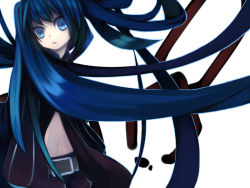 Rule 34 | 10s, bad id, bad pixiv id, black rock shooter, black rock shooter (character), blue eyes, blue hair, hanasaki mahiru, long hair, midriff, solo, very long hair