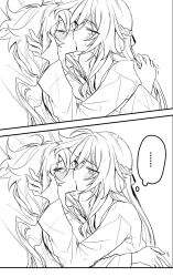 Rule 34 | ..., 2girls, blush, braid, closed eyes, commentary request, french kiss, fu hua, greyscale, half up braid, hand in another&#039;s hair, hand on another&#039;s face, herrscher of sentience, highres, honkai (series), honkai impact 3rd, kiss, long sleeves, looking at another, monochrome, multiple girls, speech bubble, spoken ellipsis, takakura aki, thought bubble, yuri