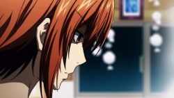 10s 1boy 1girl angry animated animated_gif blue_hair brown_eyes brown_hair grand_blue kitahara_iori kotegawa_chisa purple_eyes screencap
