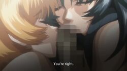 1boy 2girls animated aqua_eyes black_hair blonde_hair blue_eyes breasts censored cum cum_in_mouth cum_on_body cum_on_hair ejaculation english_text facial fellatio fingering group_sex handjob hetero huge_filesize igawa_asagi igawa_sakura large_breasts long_hair moaning mosaic_censoring multiple_girls murakami_teruaki nipples open_mouth oral penis rolling_eyes sound stray_pubic_hair subtitled tagme taimanin_(series) taimanin_asagi tears threesome tongue video