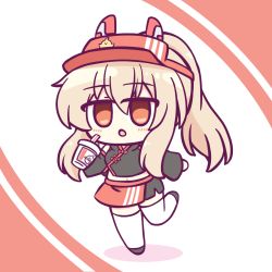 1girl ayanami_(azur_lane) azur_lane china_clothes drink highres kfc ponytail
