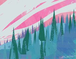 Rule 34 | abstract, artist name, cloud, cloudy sky, forest, hill, nature, no humans, original, outdoors, painterly, pink sky, scenery, signature, sky, swirl, triangle, zandra