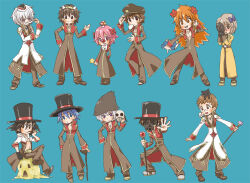Rule 34 | 6+boys, acolyte (ragnarok online), black coat, black hat, black shoes, blonde hair, blue background, blue bow, blue eyes, blue hair, blush, book, bow, bowtie, bread, bread slice, brown coat, brown eyes, brown hair, brown pants, brown skirt, cassock, circlet, closed mouth, clown nose, coat, commentary request, cross, cross necklace, cross of prontera, fake facial hair, fake horns, fake mustache, flower, food, food in mouth, full body, gas mask, glasses, gold trim, grey hair, hair bow, hair bun, hair flower, hair ornament, hair ribbon, hat, heart, high priest (ragnarok online), holding, holding book, holding mace, holding mask, holding staff, holding weapon, hood, hooded coat, horns, jewelry, john (strike-shank), long hair, long sleeves, looking at viewer, mace, mask, monk (ragnarok online), mouth hold, multicolored coat, multiple boys, mushroom on head, necklace, newsboy cap, open mouth, pants, pince-nez, pink hair, priest (ragnarok online), puffy sleeves, purple eyes, ragnarok online, red-framed eyewear, red coat, red flower, ribbon, sash, shirt, shoes, short hair, short sleeves, side slit, sitting, skirt, sleeper (ragnarok online), smile, spiked mace, spikes, staff, standing, toast, toast in mouth, top hat, two-tone coat, unworn mask, weapon, white bow, white bowtie, white coat, white hair, white horns, white sash, witch hat