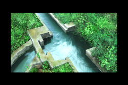 Rule 34 | canal, commentary request, day, furumiya-underson, grass, highres, no humans, original, outdoors, photoshop (medium), scenery, water