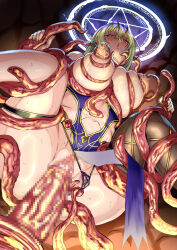 Rule 34 | 1girl, aishuu hebiko, breasts, large breasts, long hair, nipple penetration, r-wade, taimanin (series), taimanin rpgx, tentacles