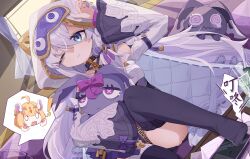 Rule 34 | !, 0 0, 2girls, absurdres, ahoge, animal ears, animal hood, black nails, black thighhighs, blonde hair, blue eyes, closed mouth, commentary, cup, detached sleeves, drink, drinking glass, drinking straw, dutch angle, fake animal ears, fang, grey hair, hair between eyes, highres, honkai (series), honkai impact 3rd, hood, hood up, ice, ice cube, knee up, long hair, long sleeves, mask, mask on head, mogu kinoko, multiple girls, nail polish, one eye closed, open mouth, sitting, sleep mask, sleeves past fingers, sleeves past wrists, solo focus, stuffed animal, stuffed rabbit, stuffed toy, susannah manatt, susannah manatt (valkyrie quicksand), symbol-only commentary, theresa apocalypse, theresa apocalypse (schicksal&#039;s imperative), thighhighs, very long hair, white sleeves, wide sleeves